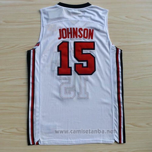 Camiseta USA 1992 Magic Johnson #15 Blanco